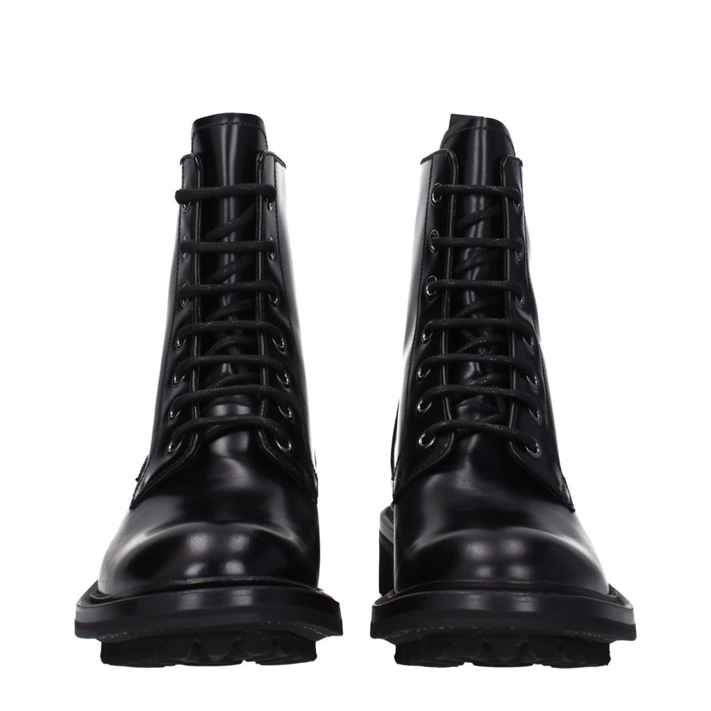 Black Leather Ankle Boots