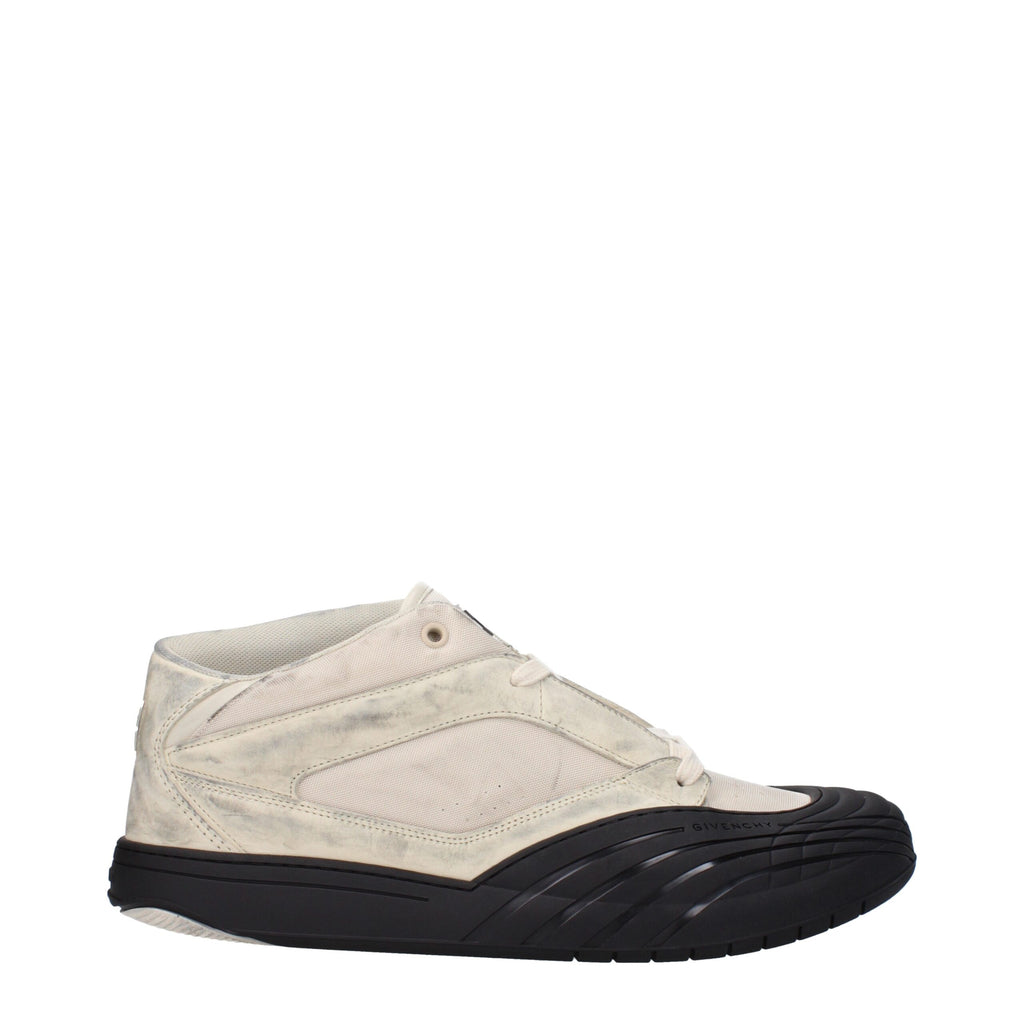 Beige Fabric Chunky Sneakers
