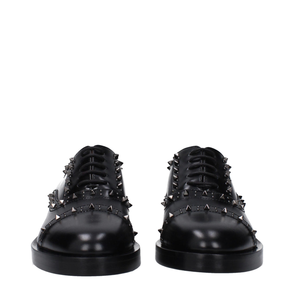 Black Leather Oxfords And Derbies