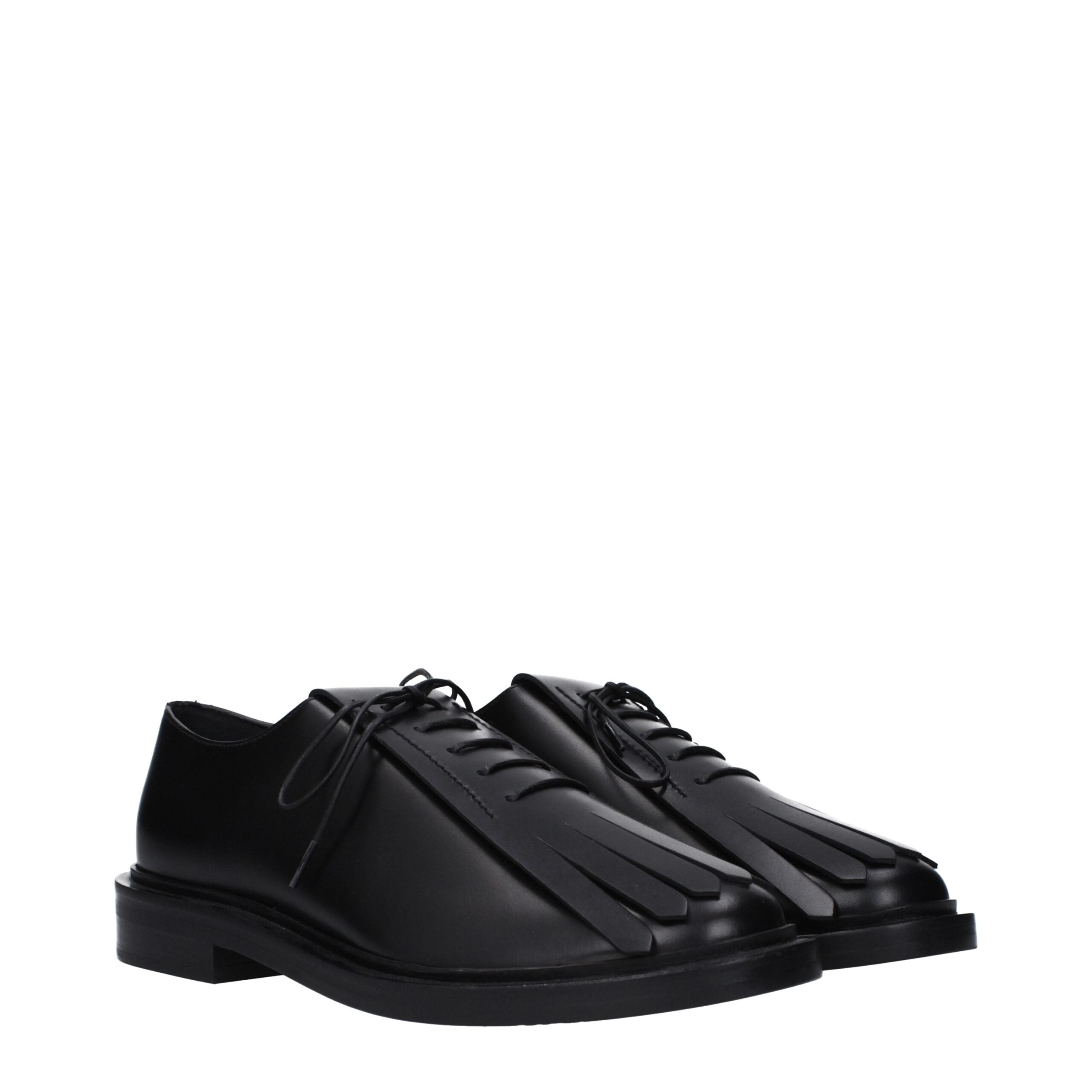 Black Leather Oxfords And Derbies