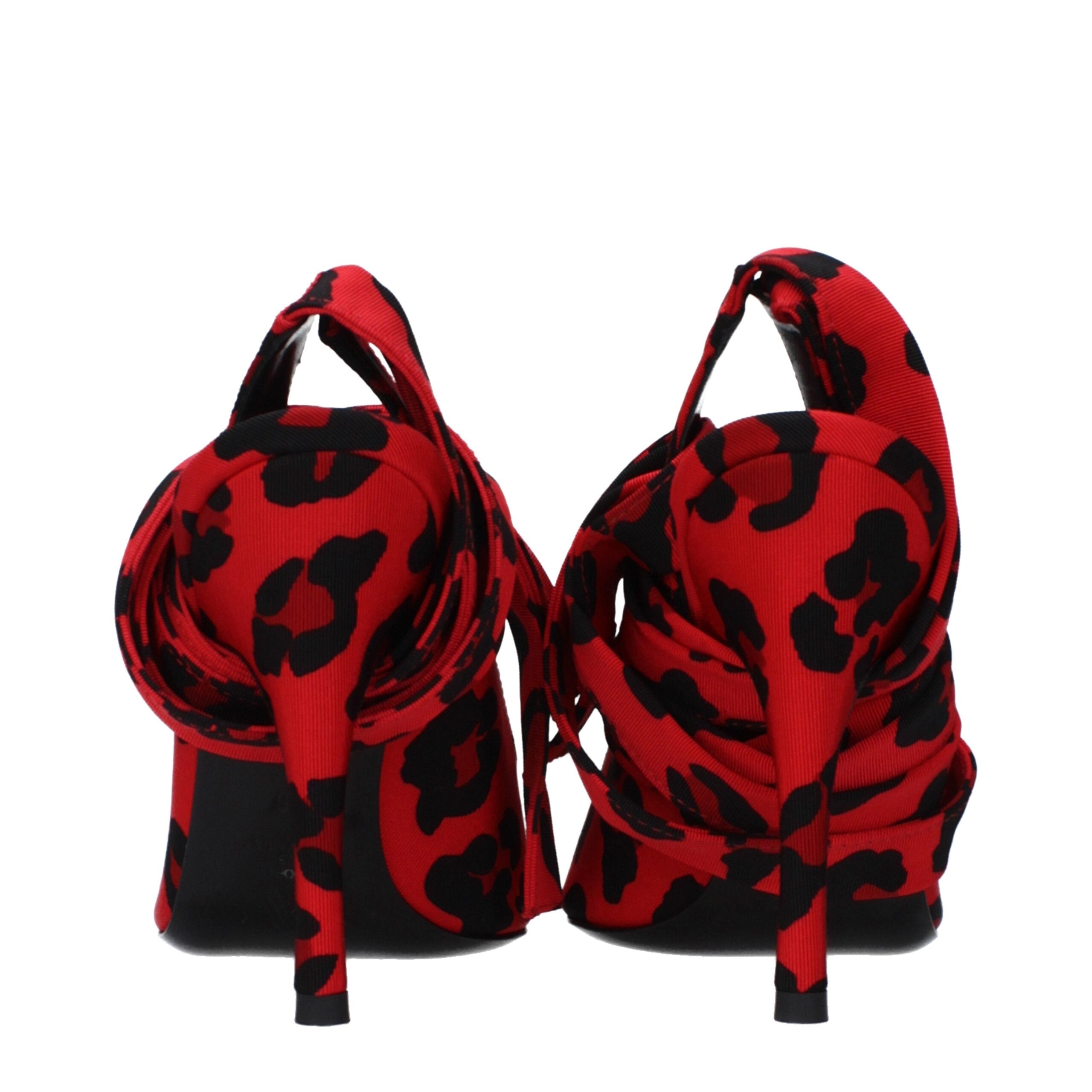 Red Fabric High Heel Pumps