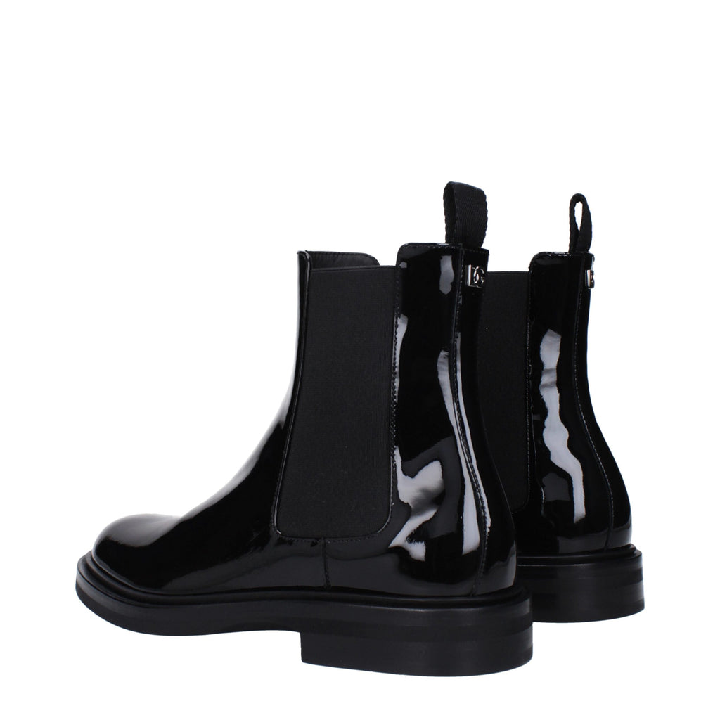 Black Leather Ankle Boots
