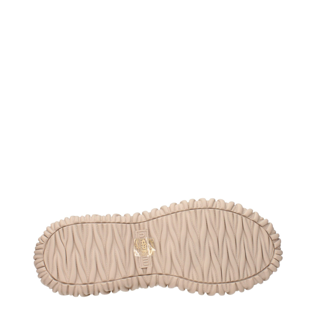 Beige Fabric Sneakers