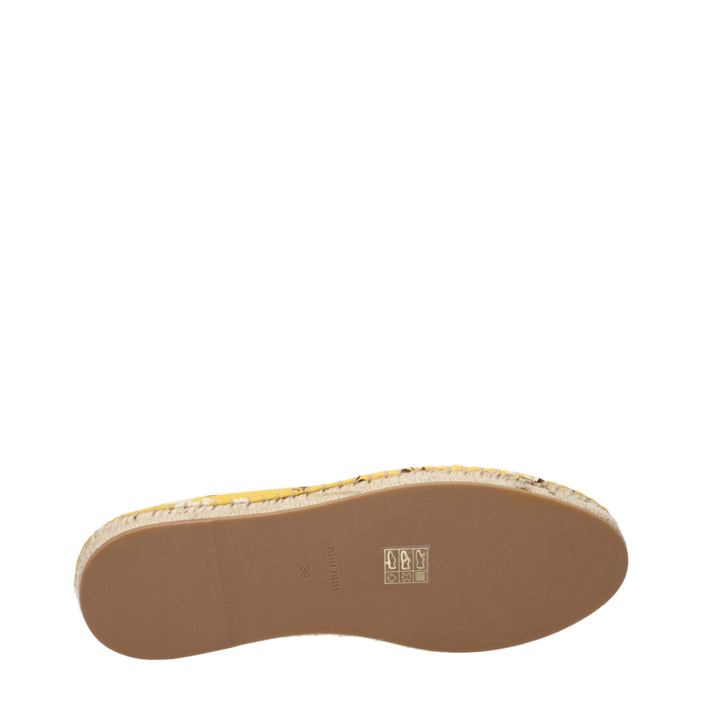 Yellow Fabric Espadrilles
