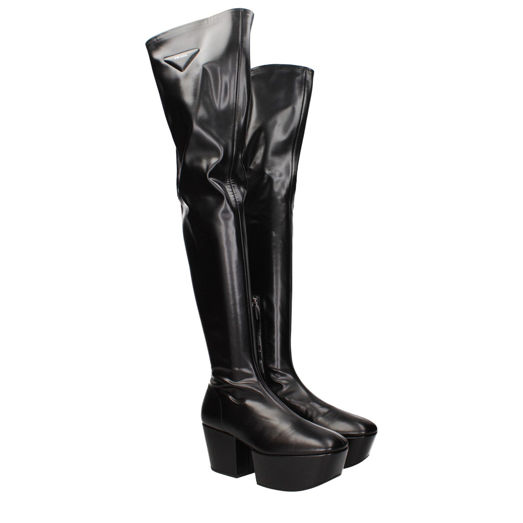 Black Leather Over The Knee