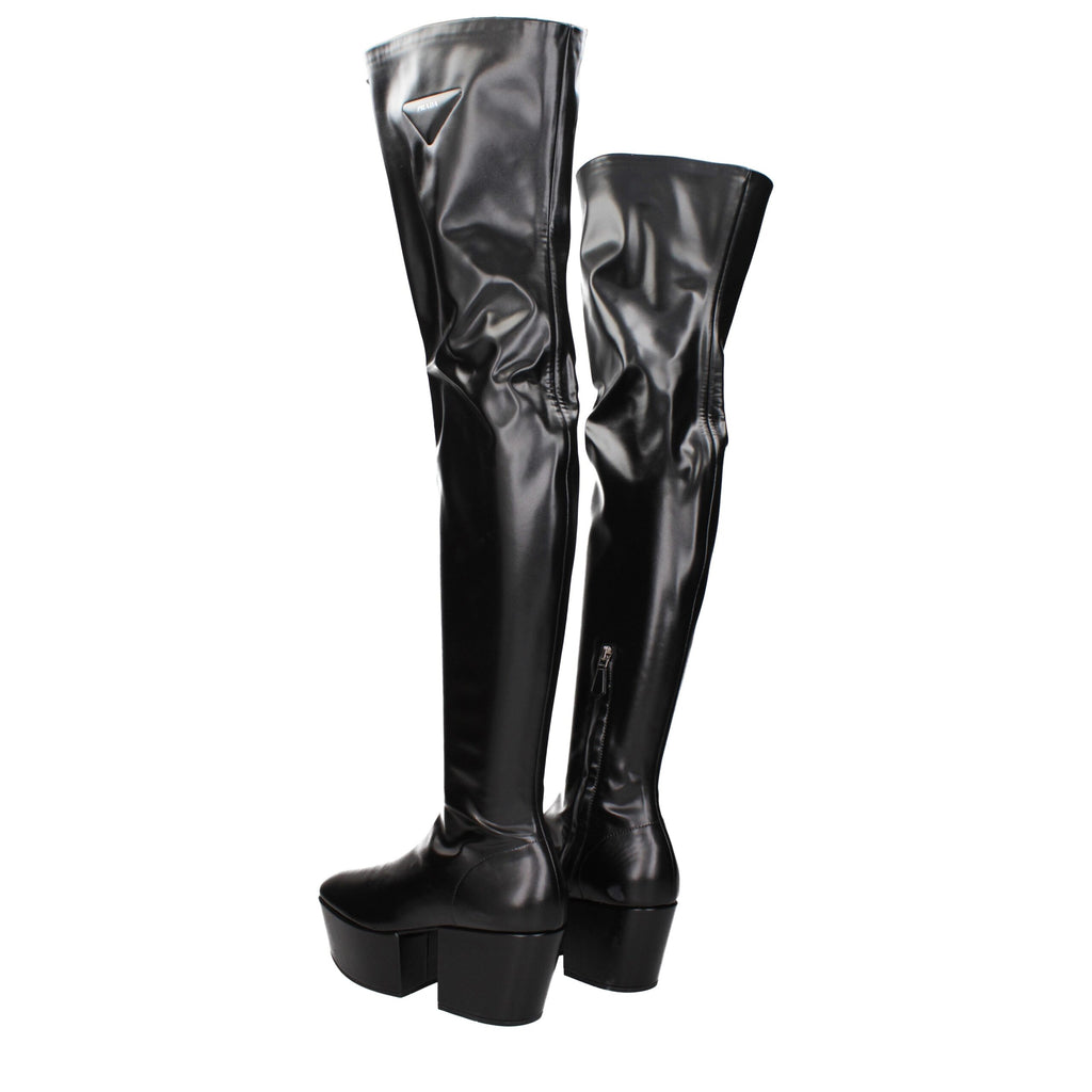 Black Leather Over The Knee