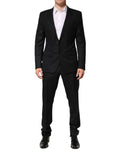 Dark Gray Jacquard Single Breasted 2 Piece Suit