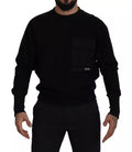 Black Cotton Crewneck Sweatshirt Sweater