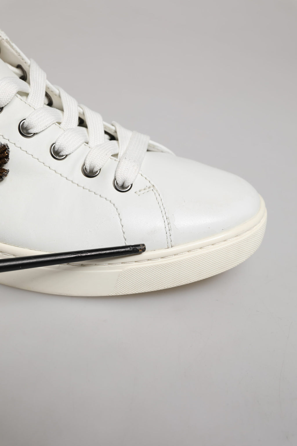 White Silver Sacred Heart Men Sneakers Shoes