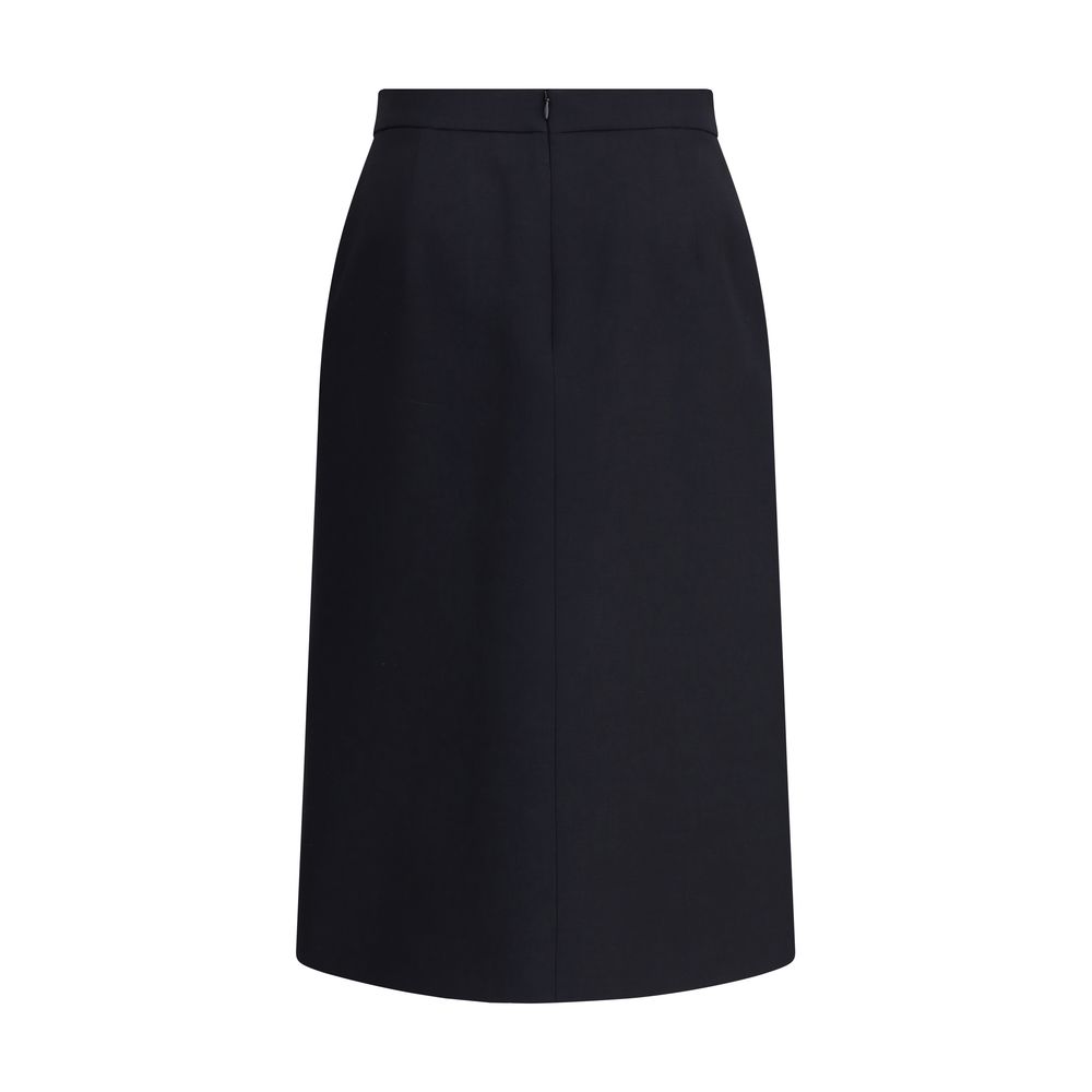 Black Wool Oves Aries Midi Skirt