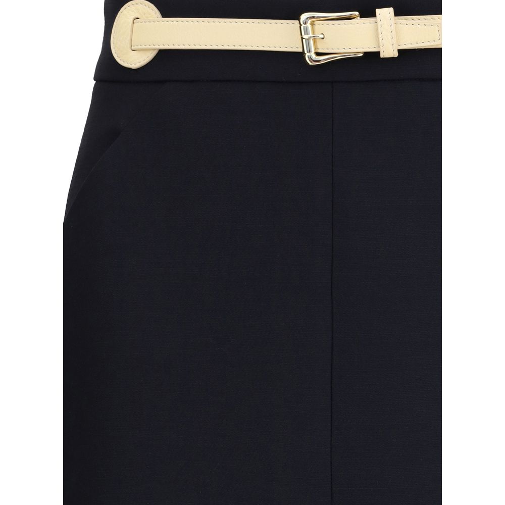 Black Wool Oves Aries Midi Skirt
