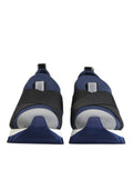 Blue Black Slip On Low Top Men Sneakers Shoes