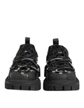Black Low Top Lace Up Trekking Sneakers Shoes