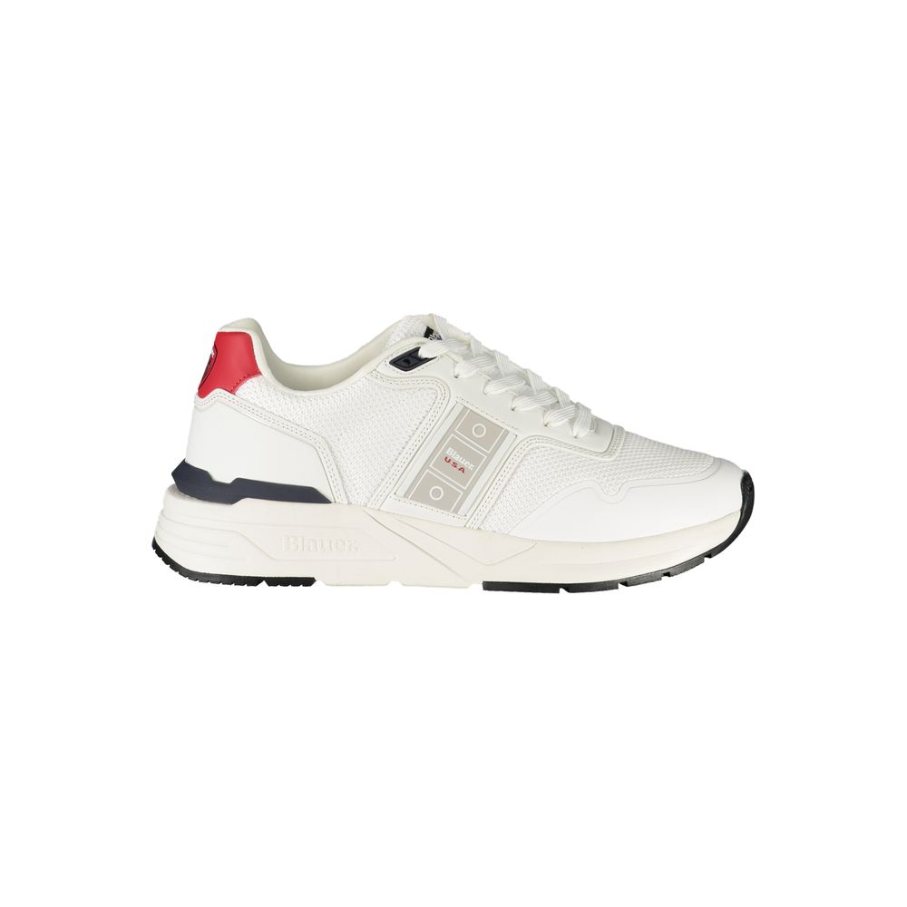 White Polyester Men's Sneaker