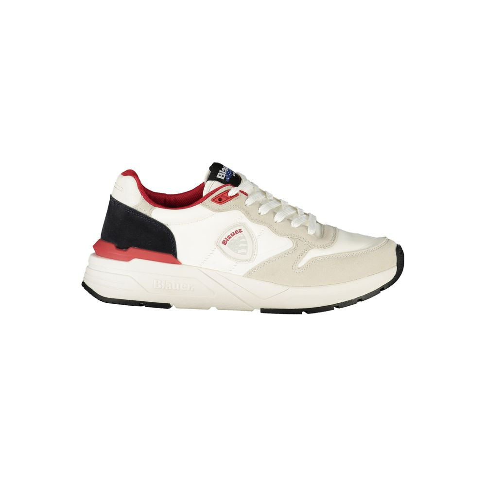 White Polyurethane Men Sneaker