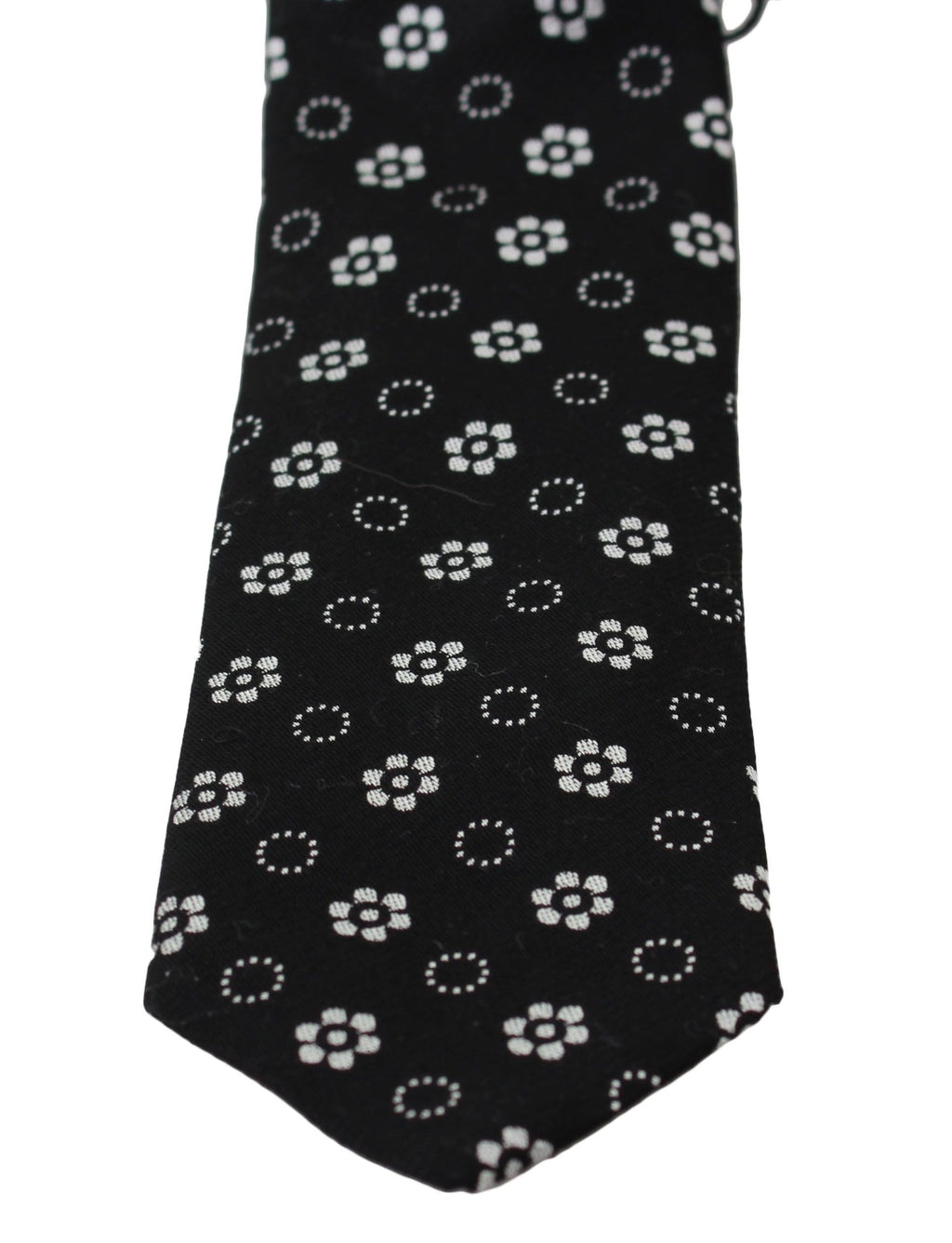 Dolce & Gabbana Dark Gray 100% Silk Floral Print Print Classic Tie