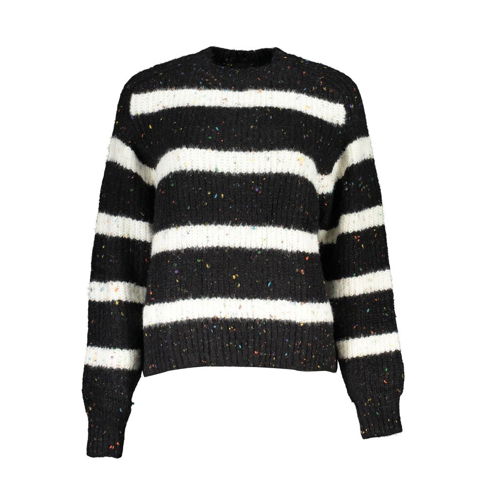 Black Acrylic Women Sweater Turtleneck