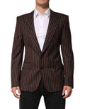 Dark Gray Stripe Single Breasted Blazer