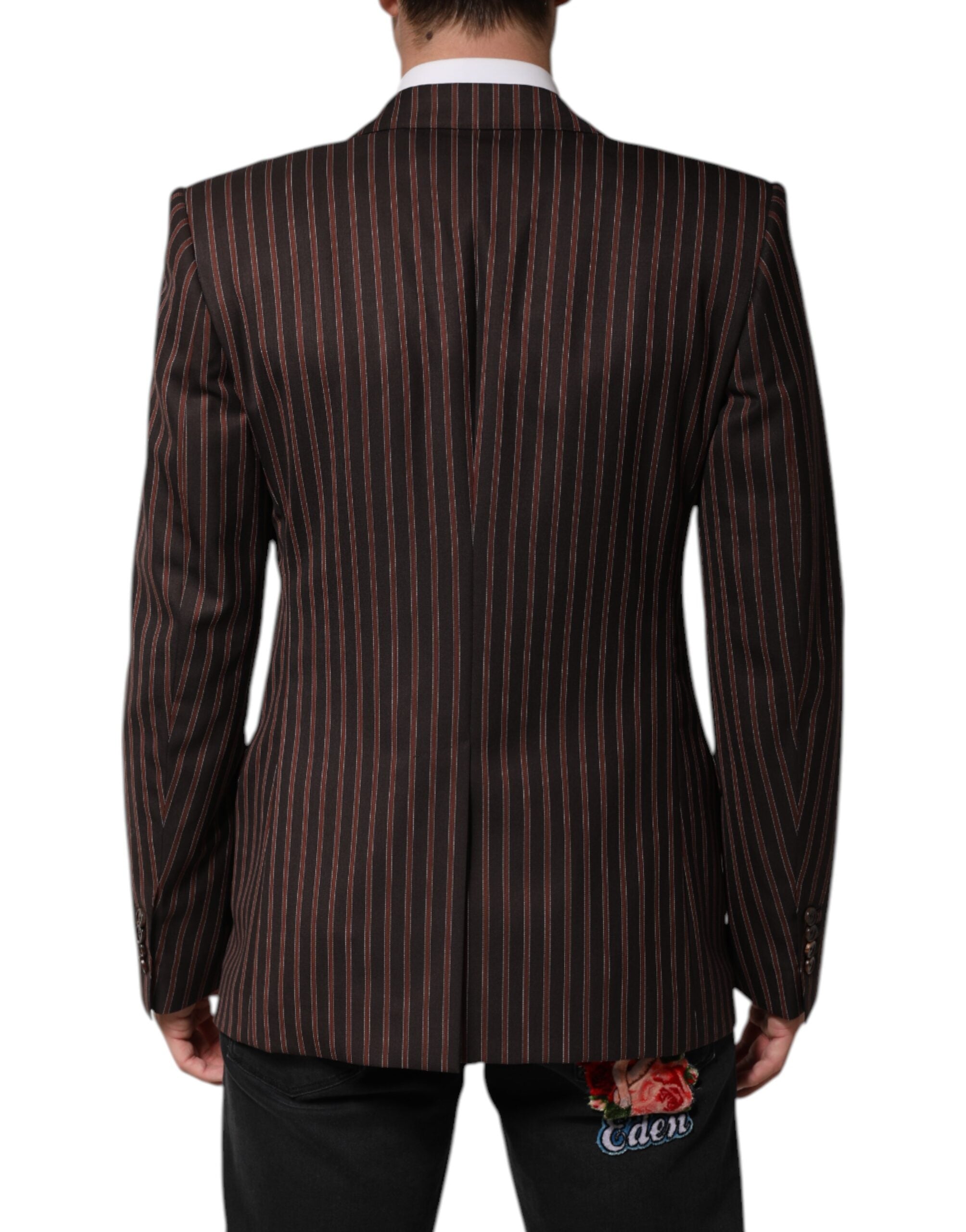 Dark Gray Stripe Single Breasted Blazer
