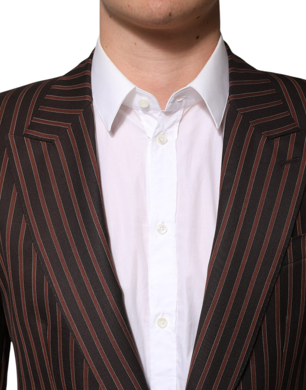 Dark Gray Stripe Single Breasted Blazer