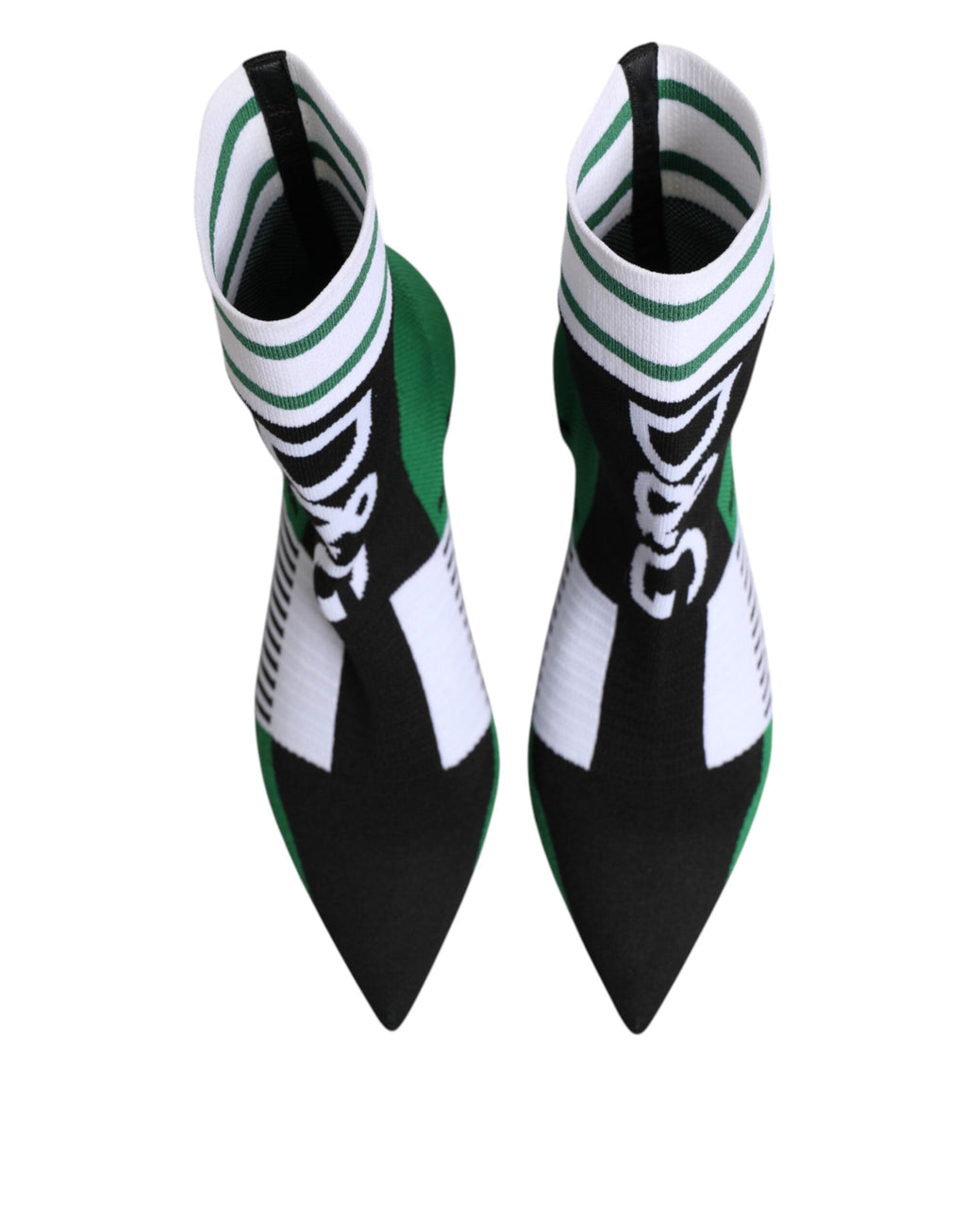 Dolce & Gabbana Green Stretch Sock Style Ankle Boots Shoes
