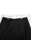 Dolce & Gabbana Black White Stripe Wool Men Trouser Pants