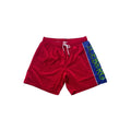 Red Polyester Men Swim Short