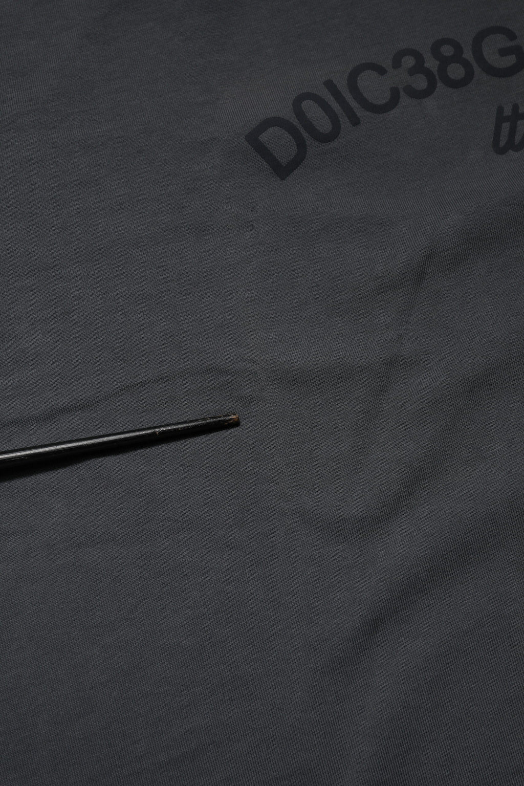 Dolce & Gabbana Gray Logo Graphic Cotton Crew Neck T-shirt