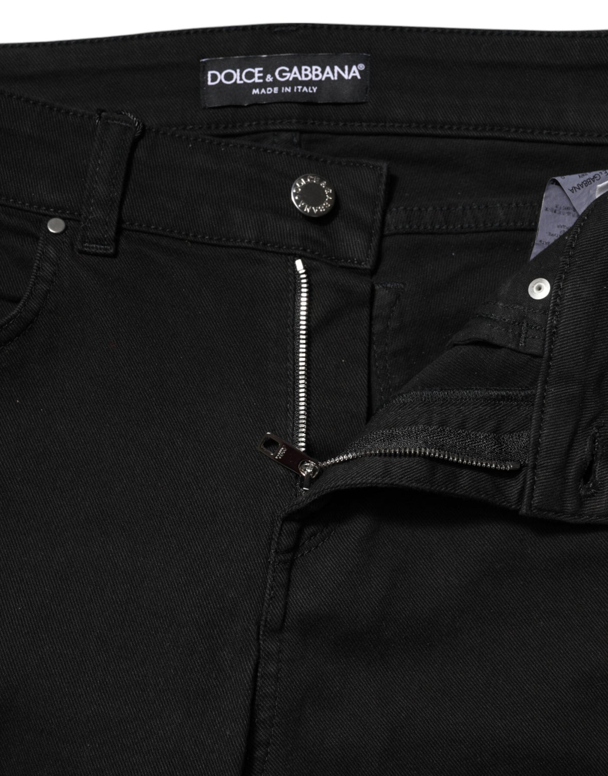 Dolce & Gabbana Black Cotton Skinny Mid Waist Denim Jeans