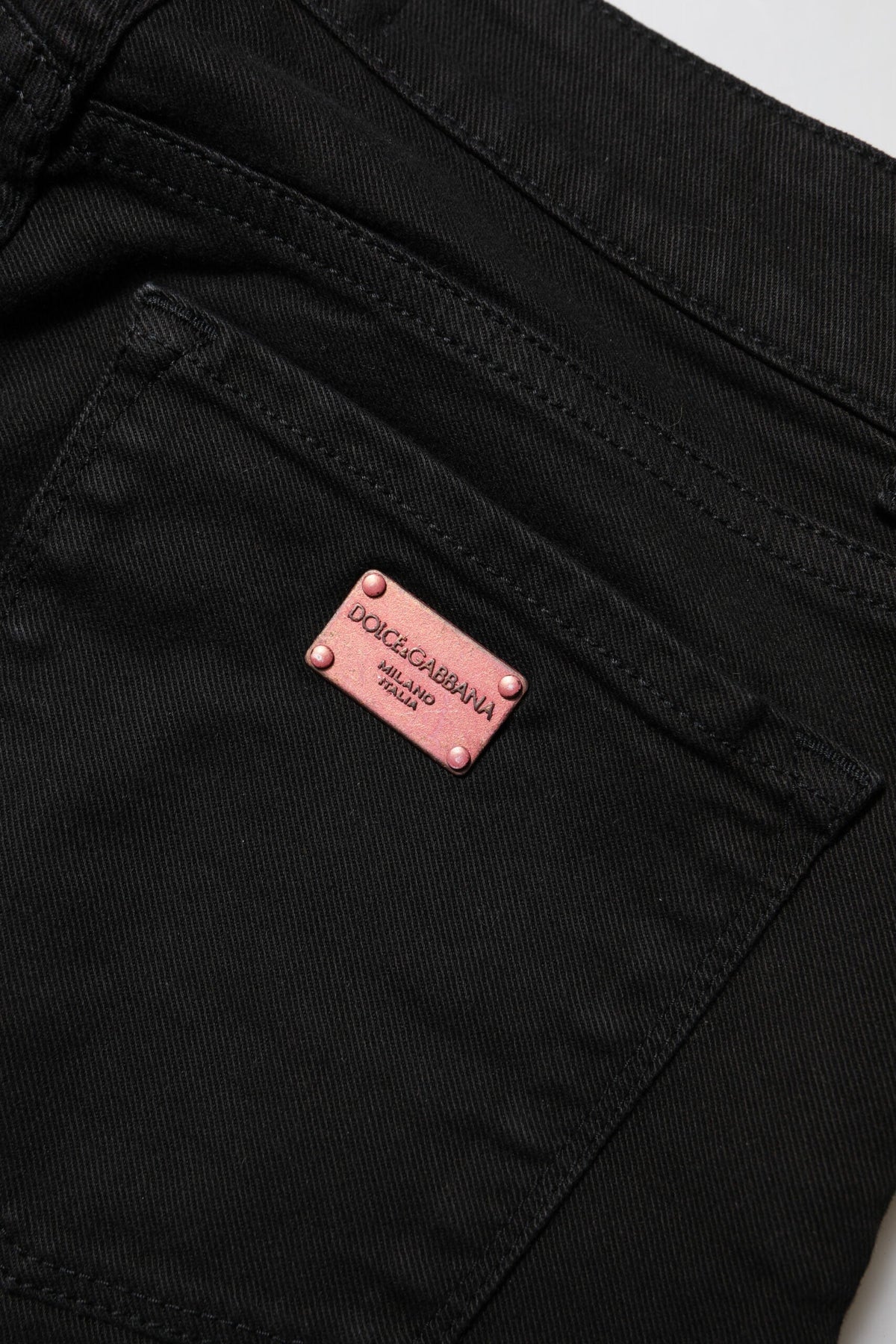 Dolce & Gabbana Black Cotton Skinny Mid Waist Denim Jeans