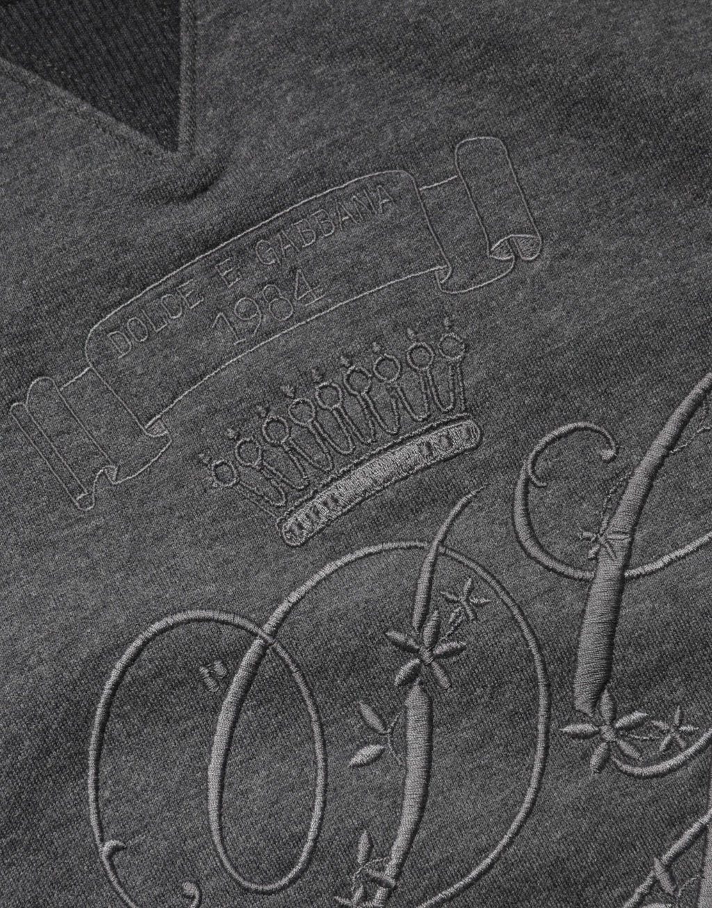 Dolce & Gabbana Gray DG Logo Embroidered Pullover Sweater