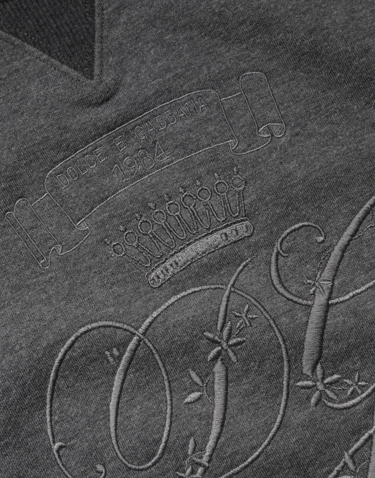 Dolce & Gabbana Gray DG Logo Embroidered Pullover Sweater
