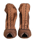 Dolce & Gabbana Brown Bette High Heeled Ankle Boots Shoes