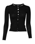 Dolce & Gabbana Black STAFF Round Neck Cardigan Sweater