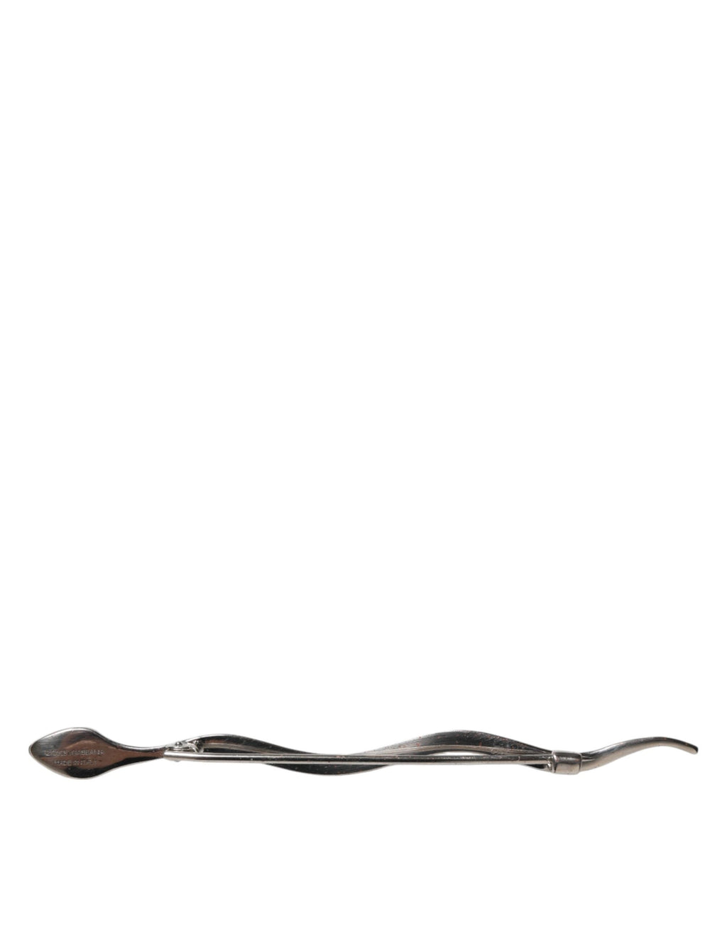 Dolce & Gabbana Silver Brass Crystal Spilla Serpente Mens Brooch Pin