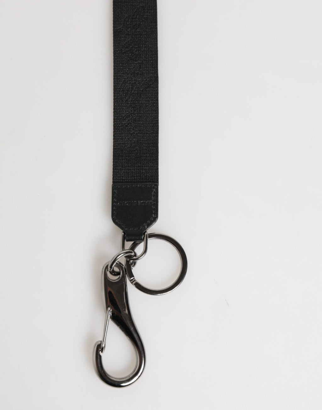 Dolce & Gabbana Black Yellow Polyester DG Logo Silver Keychain Keyring
