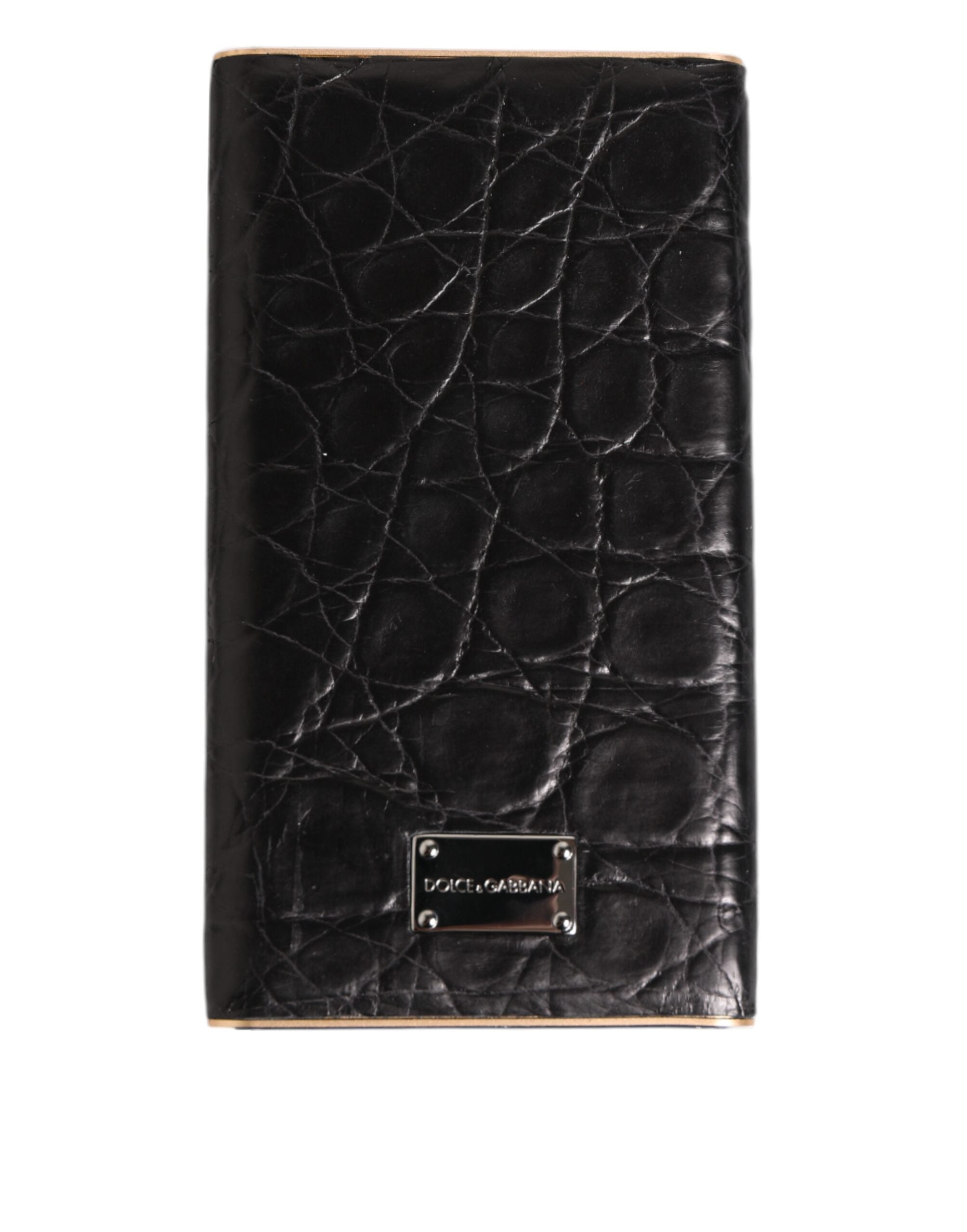 Dolce & Gabbana Black Exoctic Leather Embossed 3000mAh Power Bank Charger USB