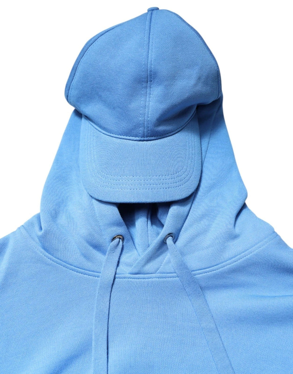 Dolce & Gabbana Blue Cotton Hooded Men Sportswear One Size Vest