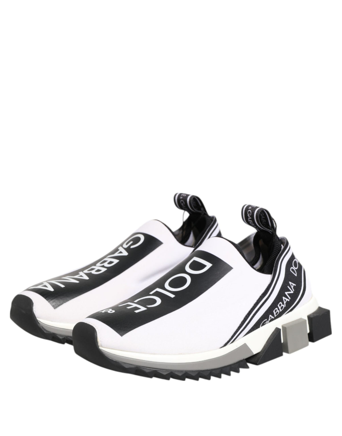Dolce & Gabbana Black White Slip On Sorrento Sneakers Shoes