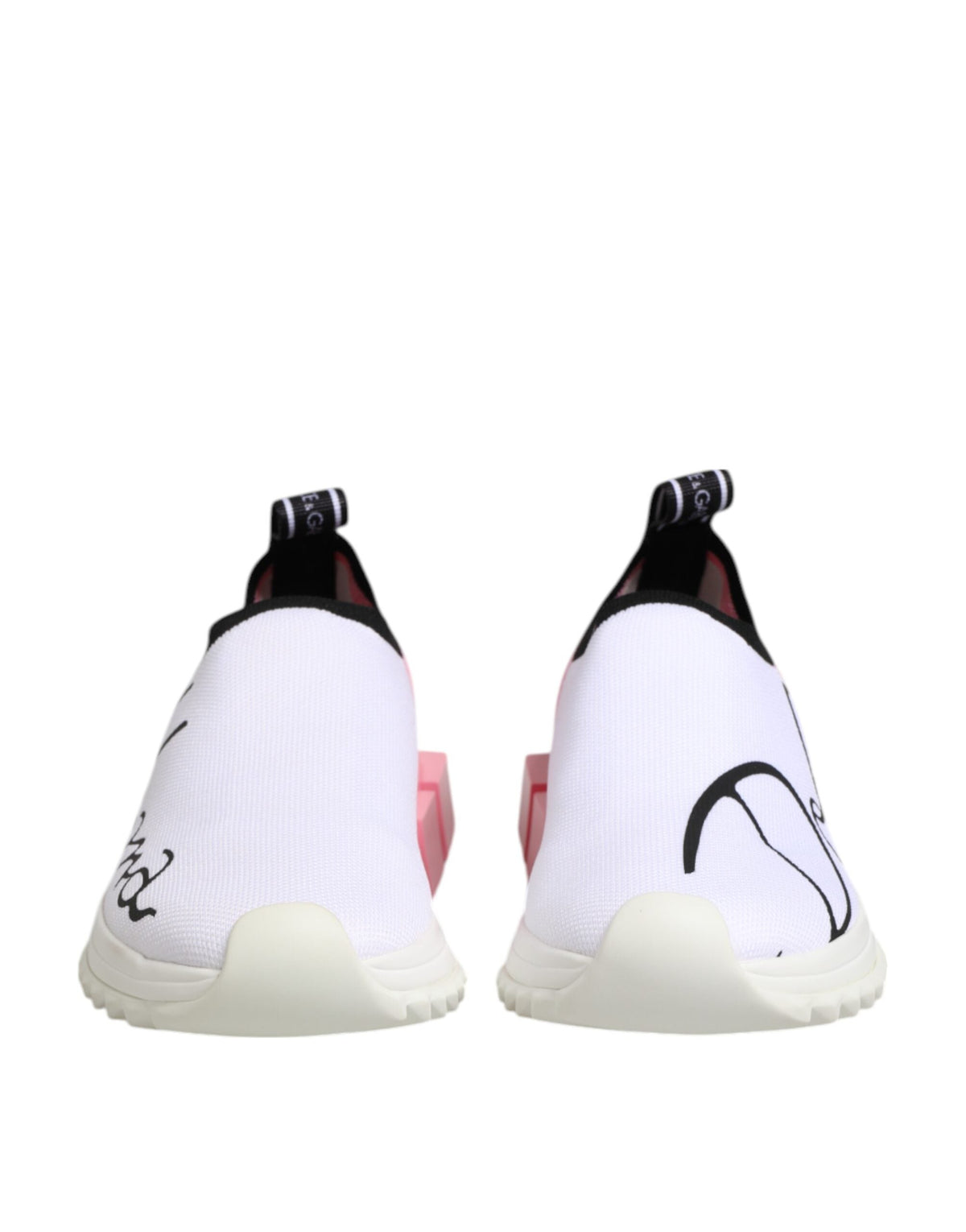 Dolce & Gabbana White Pink Low Top Sorrento Sneakers Shoes