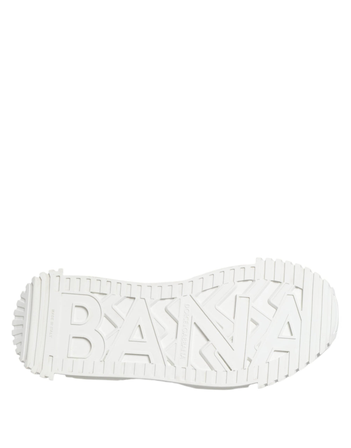 Dolce & Gabbana White NS1 Canvas Leather Embellished Sneakers Shoes