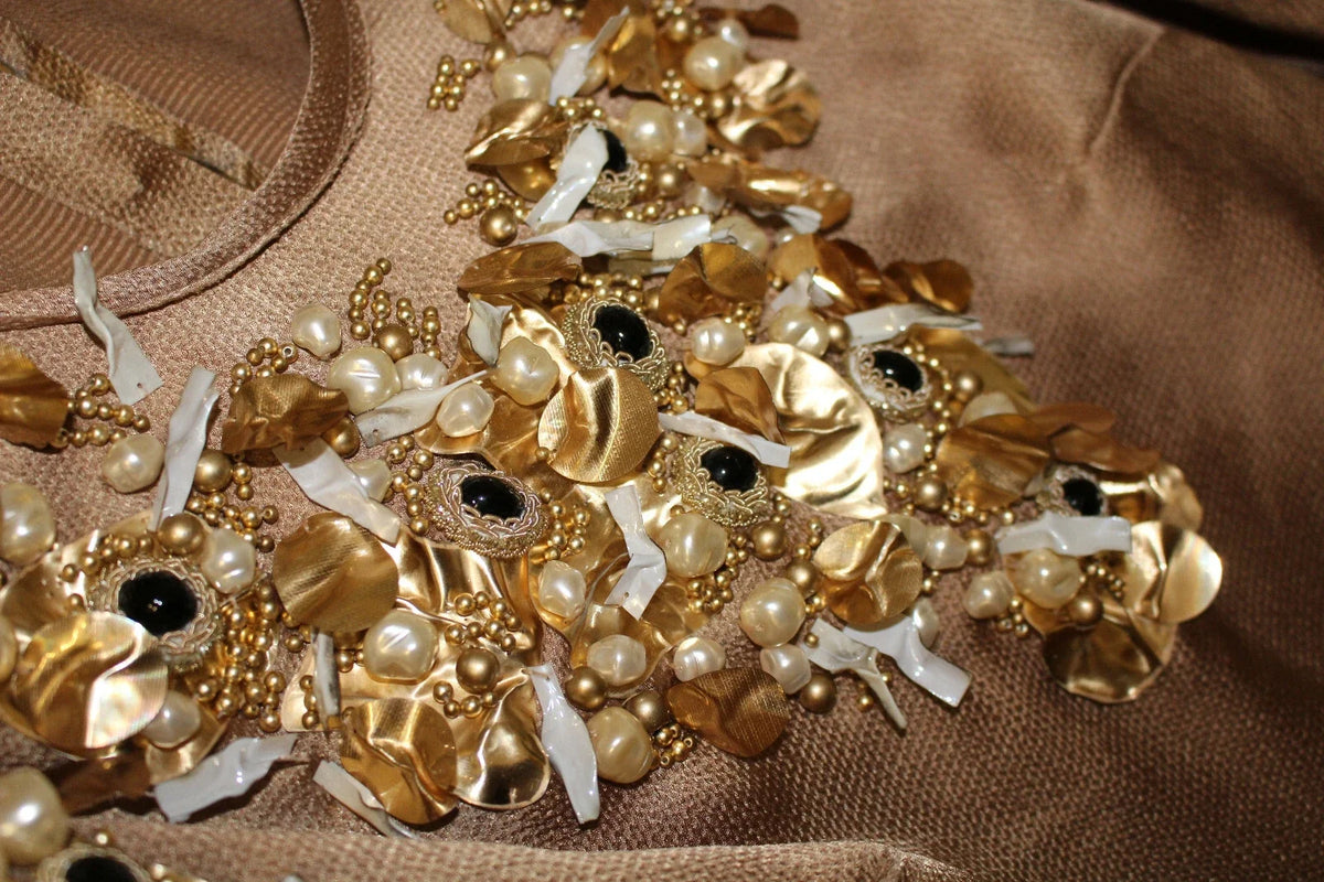 Dolce & Gabbana Gold SPECIAL Piece Runway Crystal Blouse