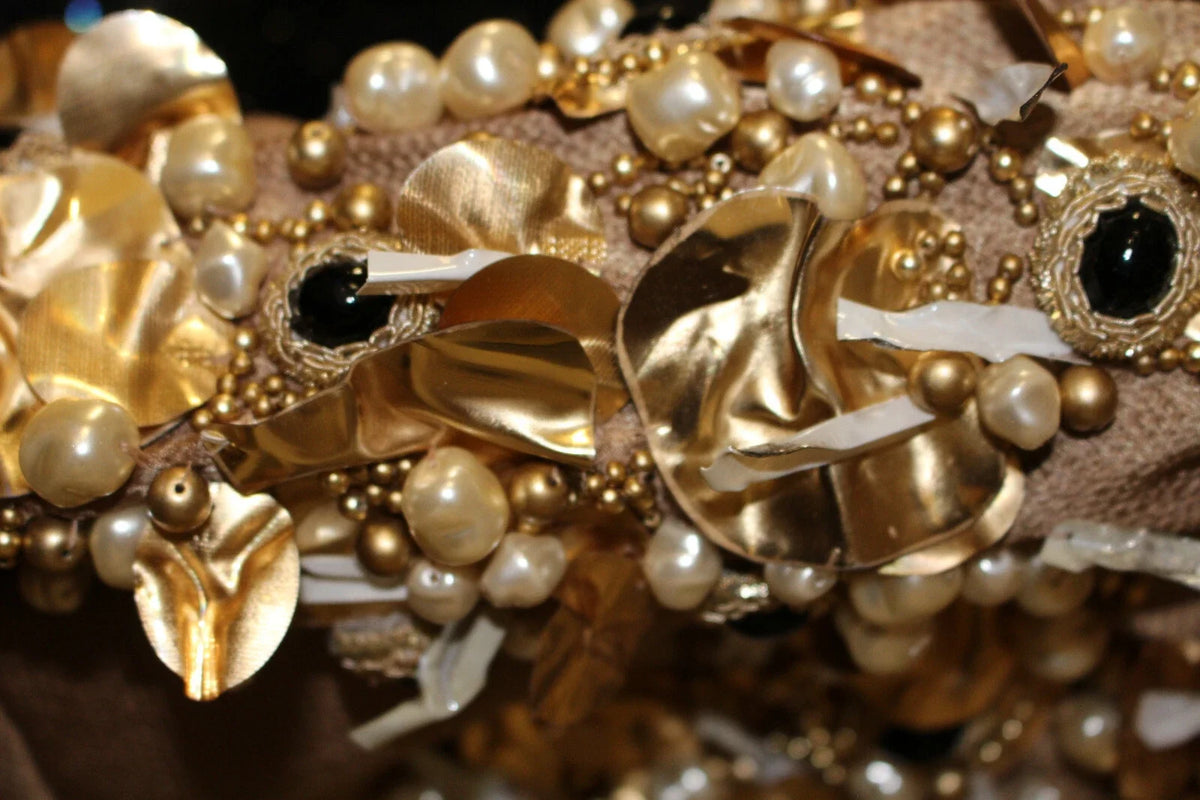 Dolce & Gabbana Gold SPECIAL Piece Runway Crystal Blouse