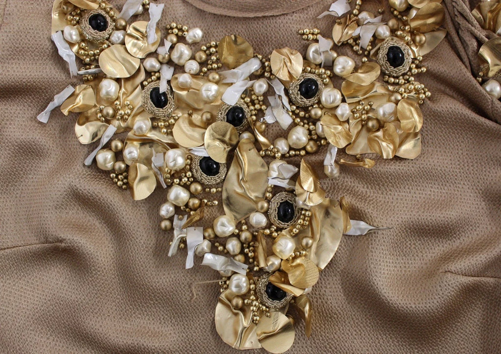 Dolce & Gabbana Gold SPECIAL Piece Runway Crystal Blouse
