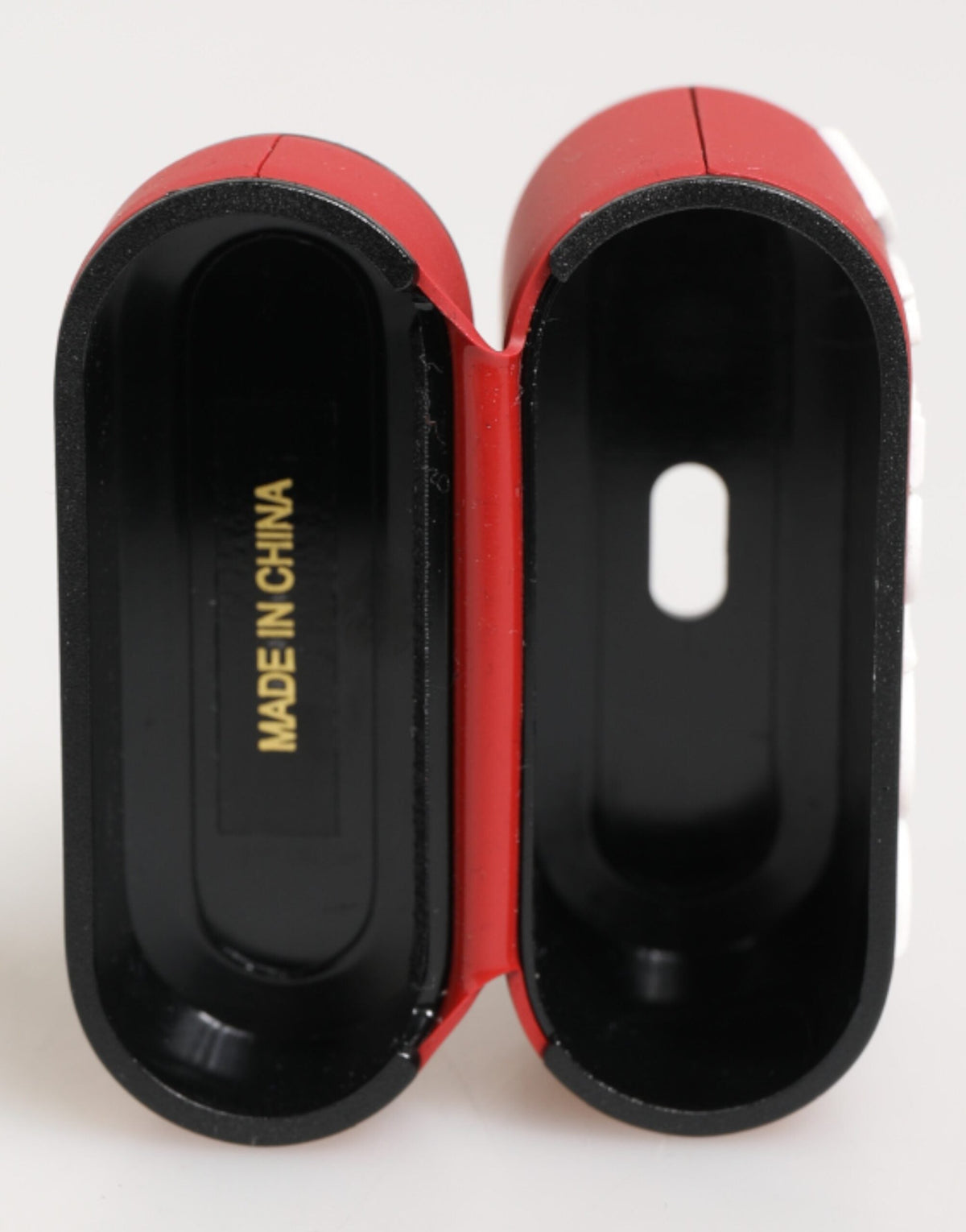 Dolce & Gabbana Red White Silicone Embossed Logo Accessory Airpods Case