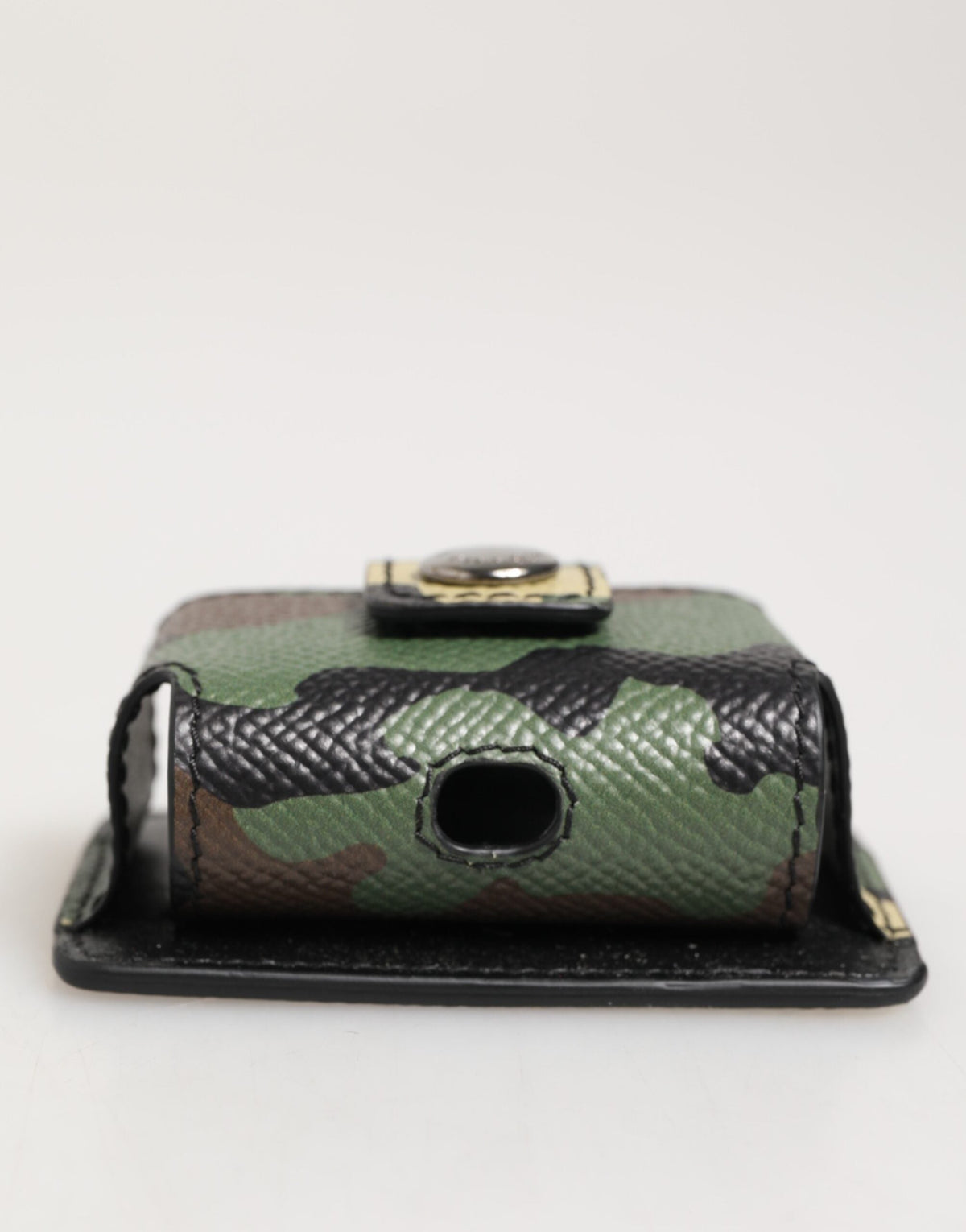 Dolce & Gabbana Multicolor Camouflage Leather Metal Accessory Airpods Case