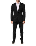 Dolce & Gabbana Dark Blue Cotton Men Jacket Coat Blazer Suit