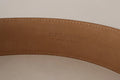 Dolce & Gabbana Brown Leather Gold Metal Oval Buckle Belt