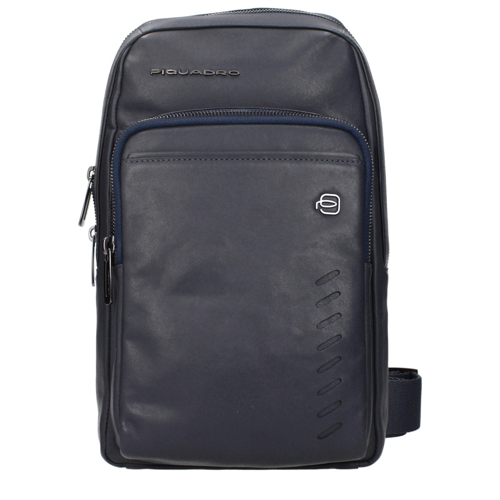 Piquadro Blue Leather Crossbody Bag