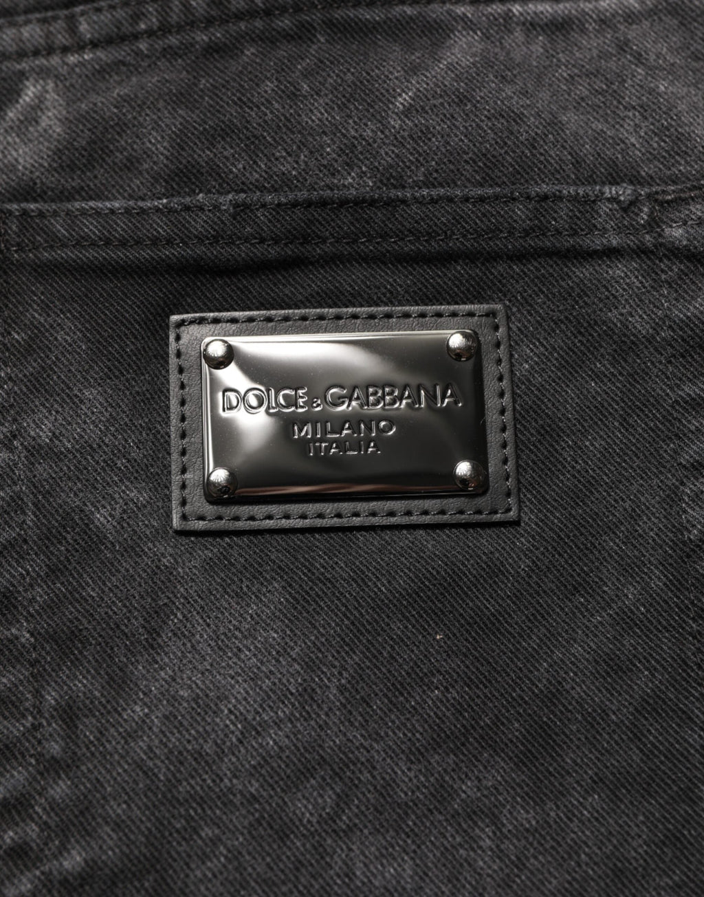 Dolce & Gabbana Black Cotton Mid Waist Denim Men Bermuda Short